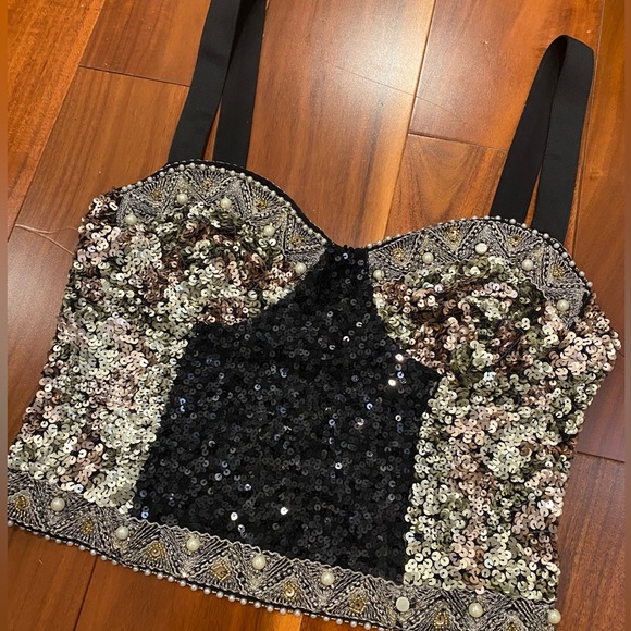 Vintage Tops - UNSIGNED Beaded Bustier